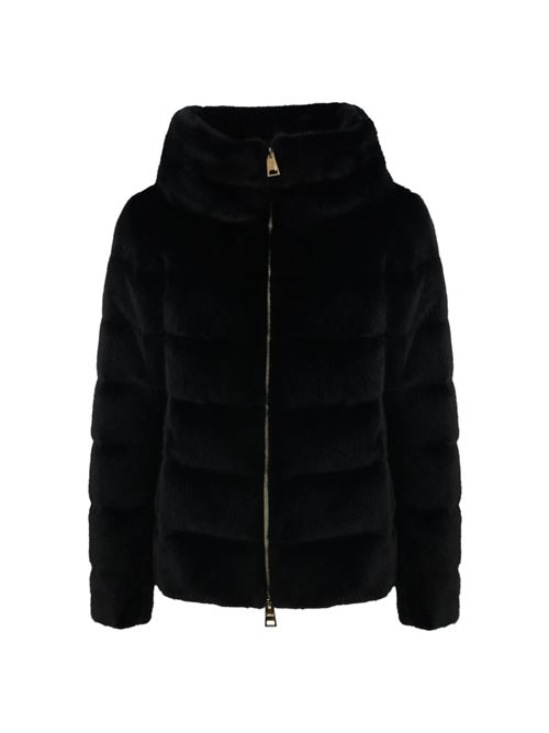 Cappa in faux fur nero Herno | PI001935D 126309300